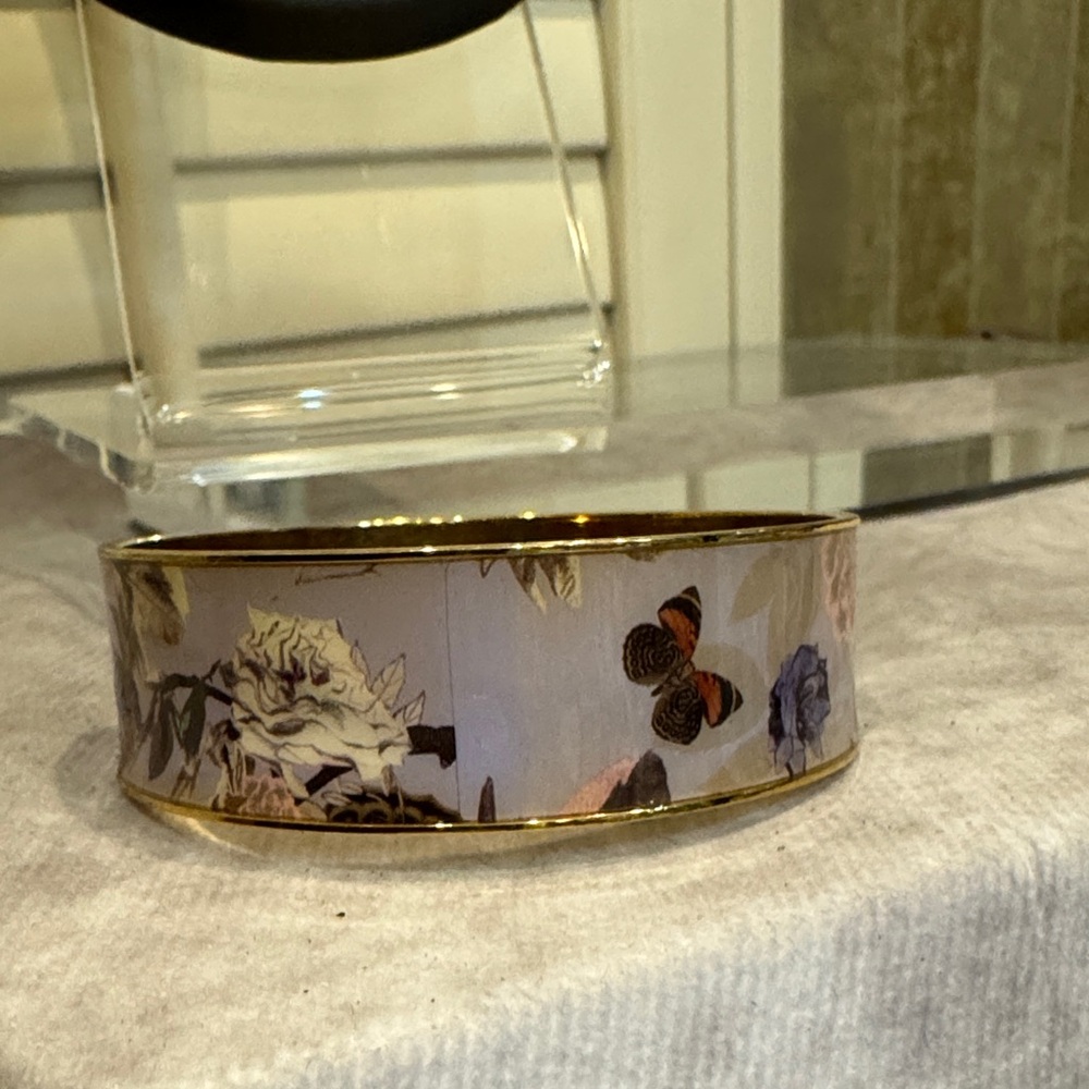 J CREW Floral and Butterfly Bangle Bracelet